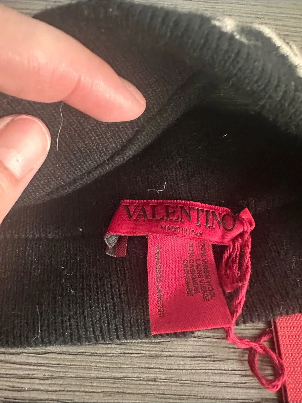 Valentino Black VLTN Knit Headband with White Logo